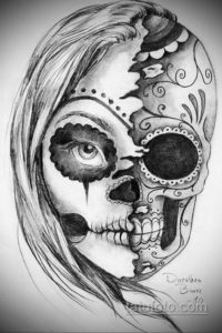 эскизы тату черепа черно белые 17.09.2019 №055 - Skull tattoo sketches bla - tatufoto.com