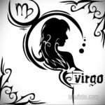 Эскиз для тату знак зодиака дева женский 03.10.2019 №004 -Virgo Tattoo- tatufoto.com