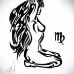 Эскиз для татуировки дева 06.10.2019 №005 -Sketch for Virgo Tattoo- tatufoto.com