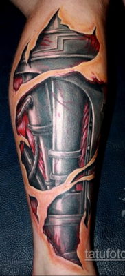 биомеханика тату на ноге 31.10.2019 №018 — biomechanics of leg tattoos — tatufoto.com