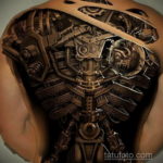 биомеханика тату на спине 31.10.2019 №001 - back biomechanics tattoo - tatufoto.com