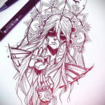 пример эскиза для татуировки знак девы 06.10.2019 №037 -Virgo Tattoo- tatufoto.com