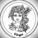 пример эскиза для татуировки знак девы 06.10.2019 №054 -Virgo Tattoo- tatufoto.com