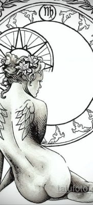 пример эскиза для татуировки знак девы 06.10.2019 №068 -Virgo Tattoo- tatufoto.com