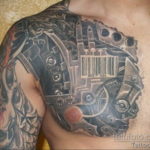 тату биомеханика на груди 31.10.2019 №026 - biomechanics tattoo on the che - tatufoto.com