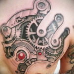 тату биомеханика на груди 31.10.2019 №028 - biomechanics tattoo on the che - tatufoto.com