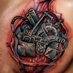 тату биомеханика сердце 31.10.2019 №020 - biomechanics tattoo heart - tatufoto.com