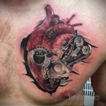 тату биомеханика сердце 31.10.2019 №021 - biomechanics tattoo heart - tatufoto.com