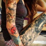 фото женской тату с животным 21.10.2019 №001 - female tattoo with animals - tatufoto.com