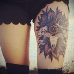 фото женской тату с животным 21.10.2019 №054 - female tattoo with animals - tatufoto.com