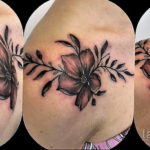 фото женской тату с цветами 21.10.2019 №028 - female tattoo with flowers - tatufoto.com