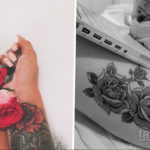 фото женской тату с цветами 21.10.2019 №034 - female tattoo with flowers - tatufoto.com