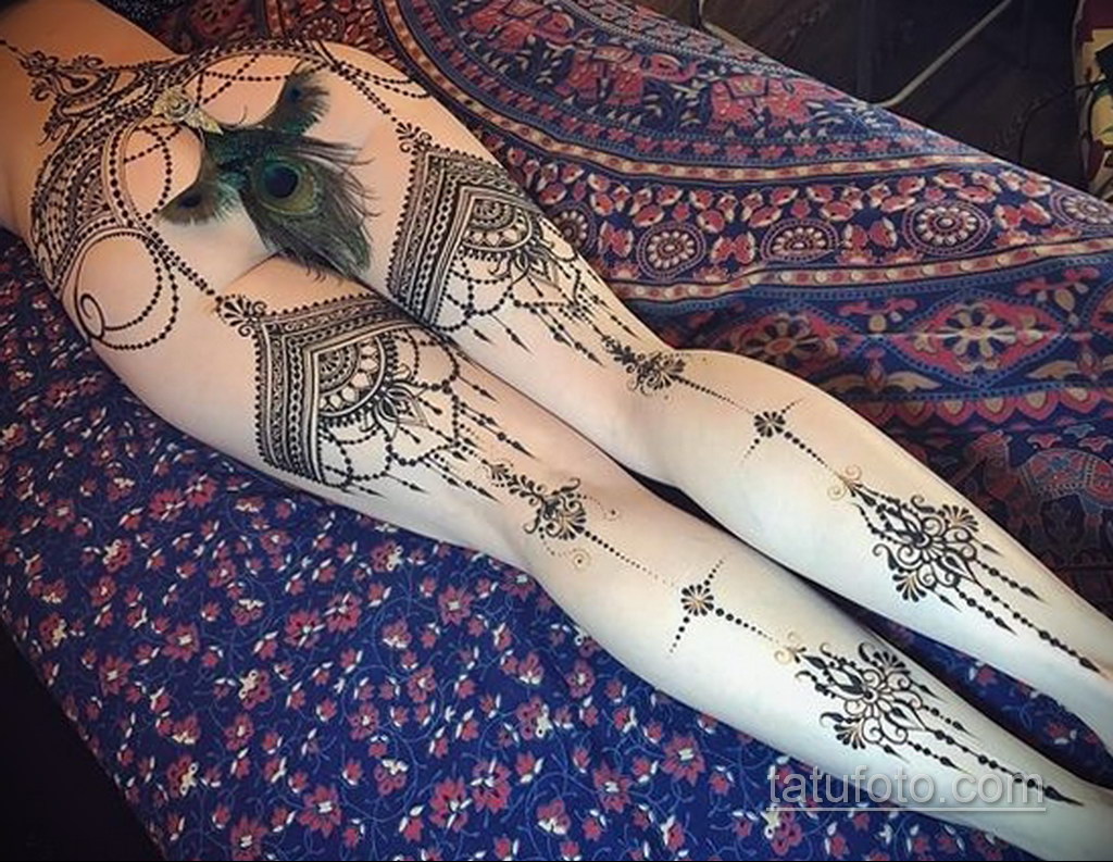 Пример временной татуировки хной на фото 11.11.2019 № 126 -henna tattoo- ta...