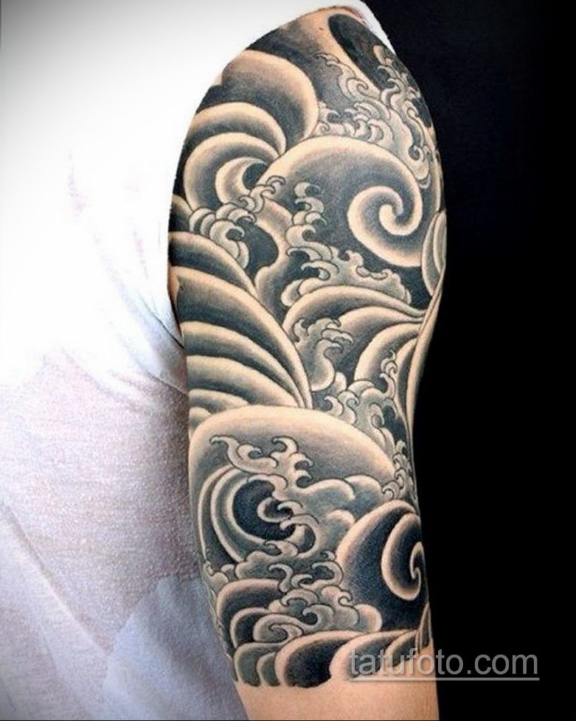 тату японские волны 26.11.2019 № 001 -tattoo japanese waves- tatufoto.com.