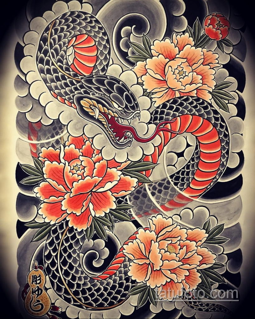 японская змея тату 26.11.2019 № 003 -japanese snake tattoo- tatufoto.com.