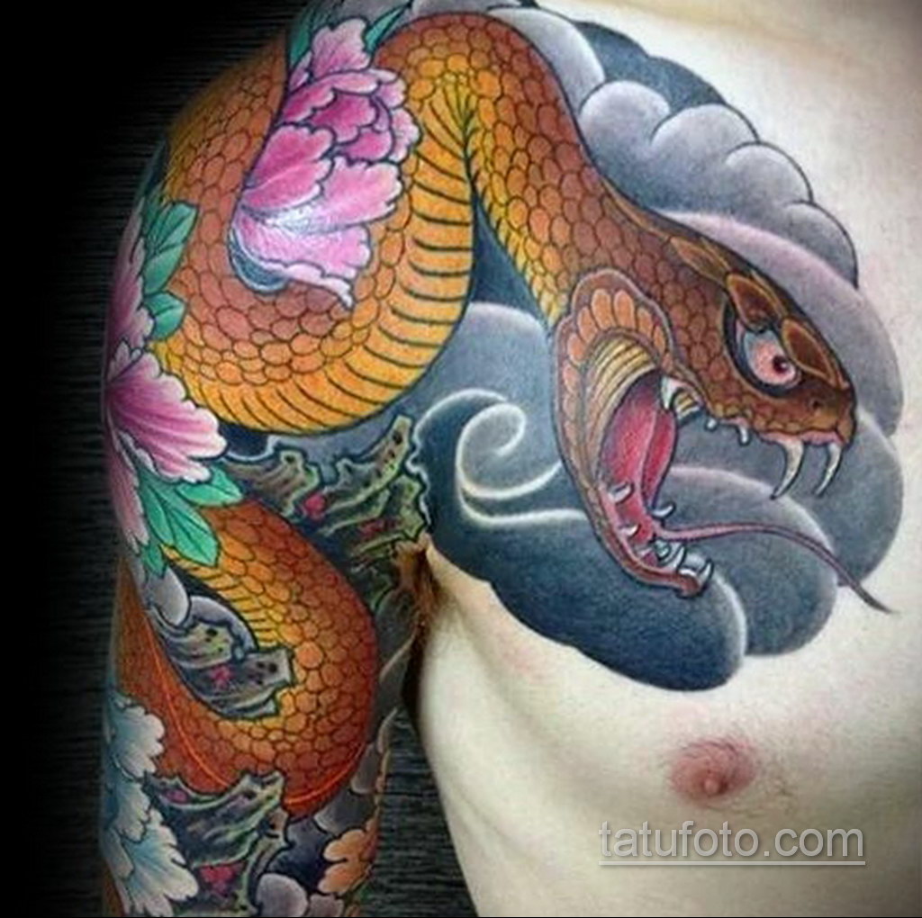 японская змея тату 26.11.2019 №011 -japanese snake tattoo- tatufoto.com -tatufoto.com