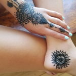 Пример временной татуировки хной на фото 11.11.2019 №007 -henna tattoo- tatufoto.com