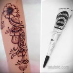 Пример временной татуировки хной на фото 11.11.2019 №065 -henna tattoo- tatufoto.com