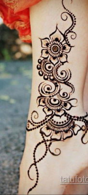 Пример временной татуировки хной на фото 11.11.2019 №294 -henna tattoo- tatufoto.com