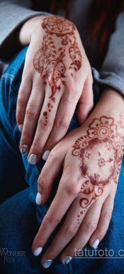 Пример временной татуировки хной на фото 11.11.2019 №301 -henna tattoo- tatufoto.com