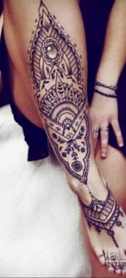 Пример временной татуировки хной на фото 11.11.2019 №304 -henna tattoo- tatufoto.com