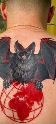 Татуировка разведки – летучая мышь 24.11.2019 №2065 -bat tattoo- tatufoto.com
