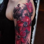 женские тату цветы 18.11.2019 №040 -female tattoo flowers- tatufoto.com