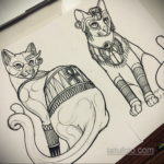 тату Египетская кошка 18.11.2019 №016 -Egyptian cat tattoo- tatufoto.com
