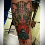 тату Египетская кошка 18.11.2019 №017 -Egyptian cat tattoo- tatufoto.com