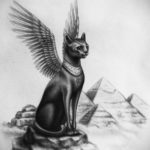 тату Египетская кошка 18.11.2019 №023 -Egyptian cat tattoo- tatufoto.com