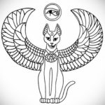 тату Египетская кошка 18.11.2019 №024 -Egyptian cat tattoo- tatufoto.com