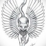 тату Египетская кошка 18.11.2019 №033 -Egyptian cat tattoo- tatufoto.com