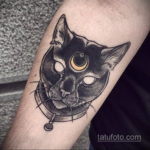 тату Египетская кошка 18.11.2019 №083 -Egyptian cat tattoo- tatufoto.com