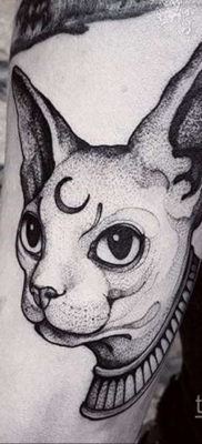 тату Египетская кошка 18.11.2019 №100 -Egyptian cat tattoo- tatufoto.com
