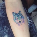 тату волка женские 18.11.2019 №005 -wolf tattoo women- tatufoto.com