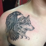 тату волка женские 18.11.2019 №035 -wolf tattoo women- tatufoto.com