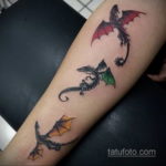 тату дракон женские 18.11.2019 №012 -dragon tattoos for women- tatufoto.com