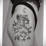 тату лев женская 18.11.2019 №042 -female lion tattoo- tatufoto.com