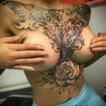 тату на груди женские 18.11.2019 №016 -women belly tattoos- tatufoto.com