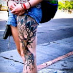 тату на ноге женские 18.11.2019 №006 -women leg tattoos- tatufoto.com