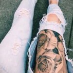 тату на ноге женские 18.11.2019 №012 -women leg tattoos- tatufoto.com