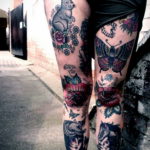 тату на ноге женские 18.11.2019 №022 -women leg tattoos- tatufoto.com