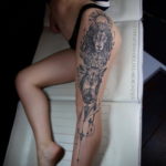 тату на ноге женские 18.11.2019 №034 -women leg tattoos- tatufoto.com