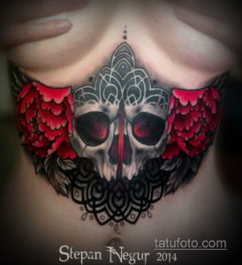 тату под грудью женские 18.11.2019 №041 -tattoo under the breast women- tatufoto.com