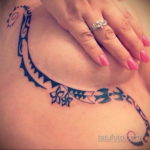 тату под грудью женские 18.11.2019 №045 -tattoo under the breast women- tatufoto.com