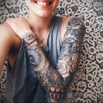 тату рукав женский 18.11.2019 №001 -tattoo sleeve women- tatufoto.com