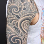 тату японские волны 26.11.2019 №005 -tattoo japanese waves- tatufoto.com
