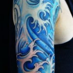 тату японские волны 26.11.2019 №007 -tattoo japanese waves- tatufoto.com