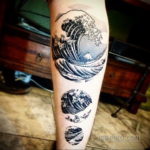 тату японские волны 26.11.2019 №009 -tattoo japanese waves- tatufoto.com