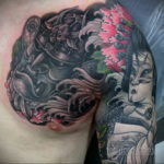 тату японский самурай 26.11.2019 №041 -japanese samurai tattoo- tatufoto.com